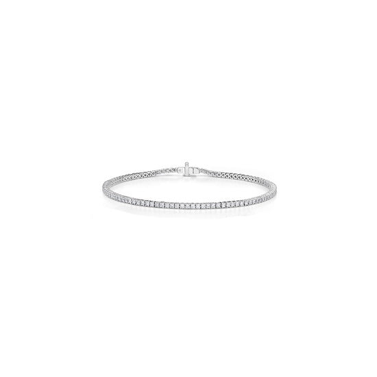 Classic 4-Prong Diamond Tennis Bracelet in 18K White Gold, 7in