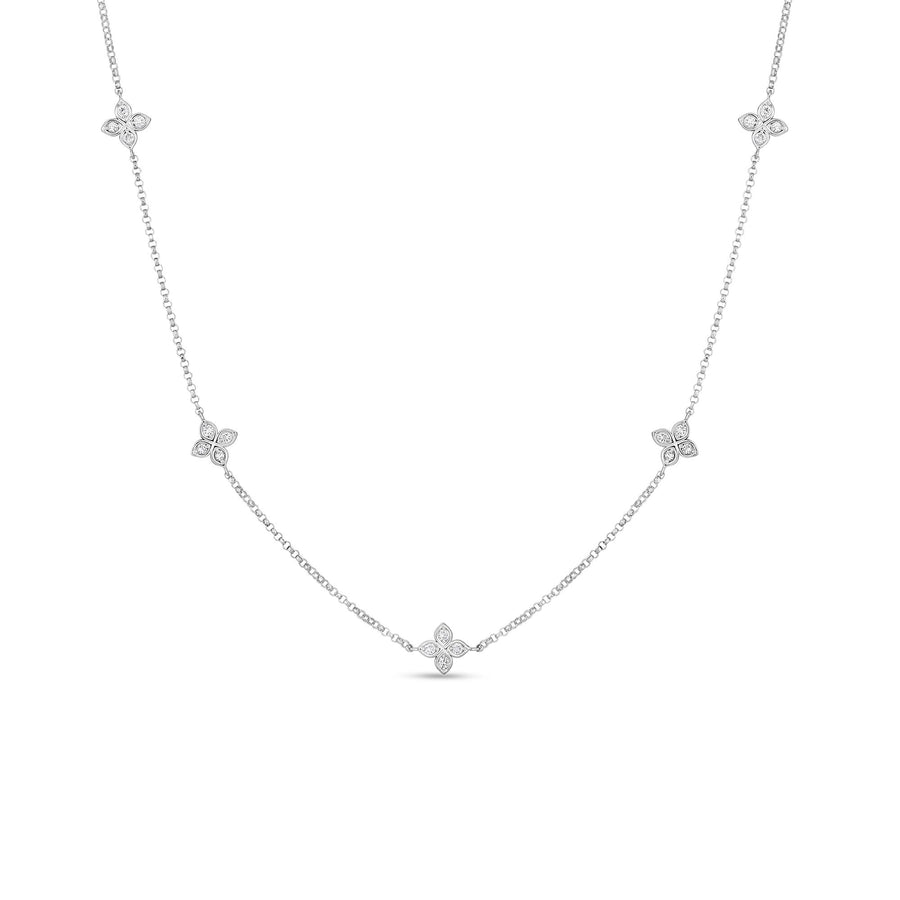 Love by the Inch 0.22ct Diamond Necklace in 18K White Gold on 14-17" adjustable chain