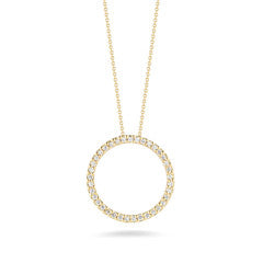 Tiny Treasures 0.26ct Diamond Circle Pendant in 18K Yellow Gold, 18" chain