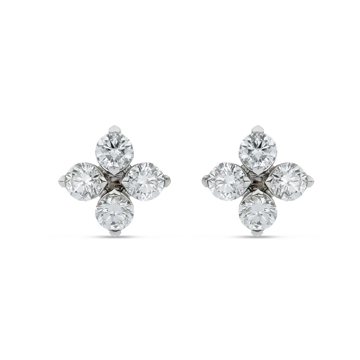 Love in Verona Diamond Studs in 18K White Gold, 10x10mm