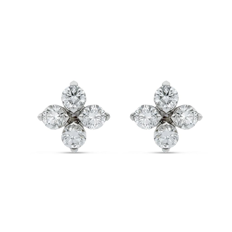 Love in Verona Diamond Studs in 18K White Gold, 10x10mm