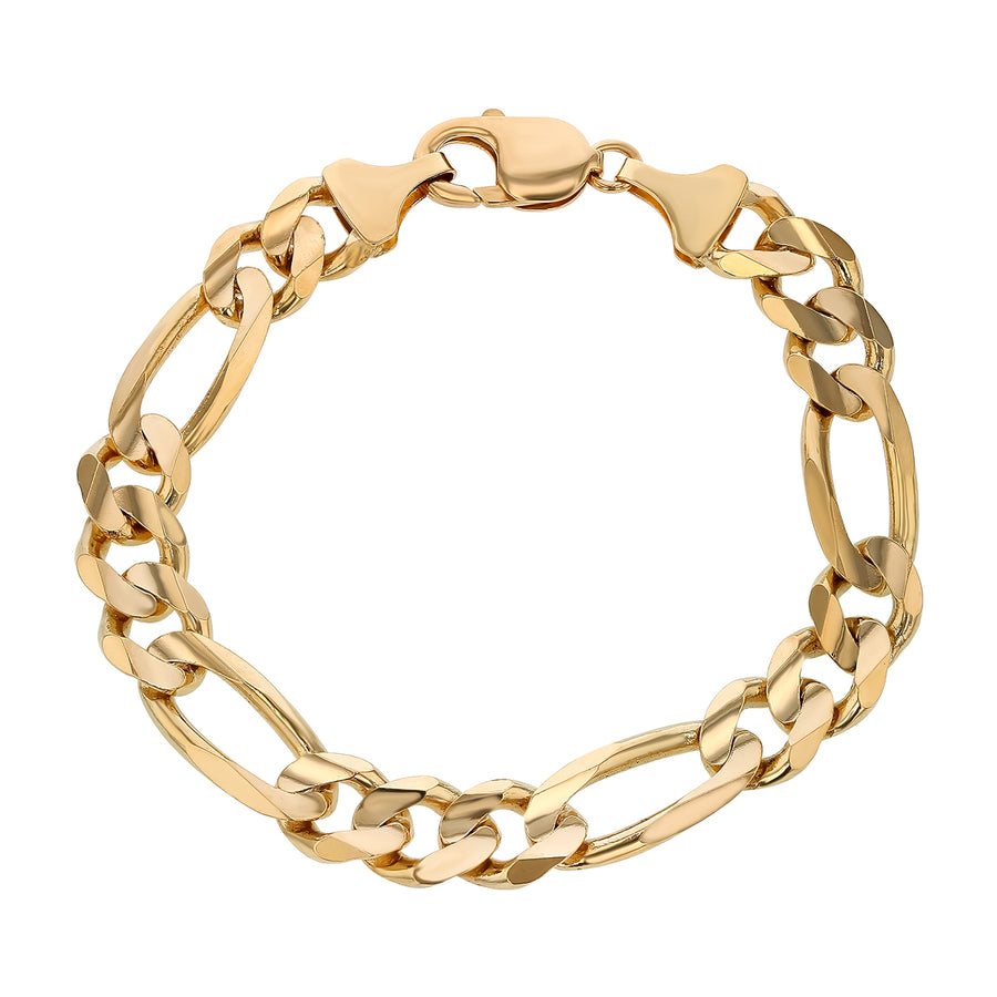 10.6mm Figaro Link Chain Bracelet in 14K Yellow Gold, 8.5"