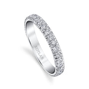 Artisan Pave 0.55ct Round Diamonds French Cut Eternity Band in Platinum