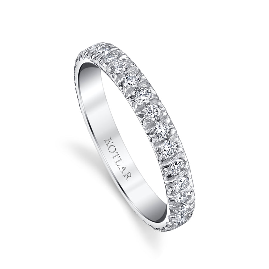 Artisan Pave 0.55ct Round Diamonds French Cut Eternity Band in Platinum