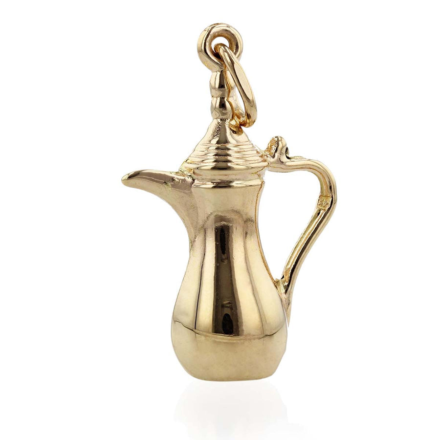 18K Yellow Gold Arabic Coffee Pot Charm, without chain