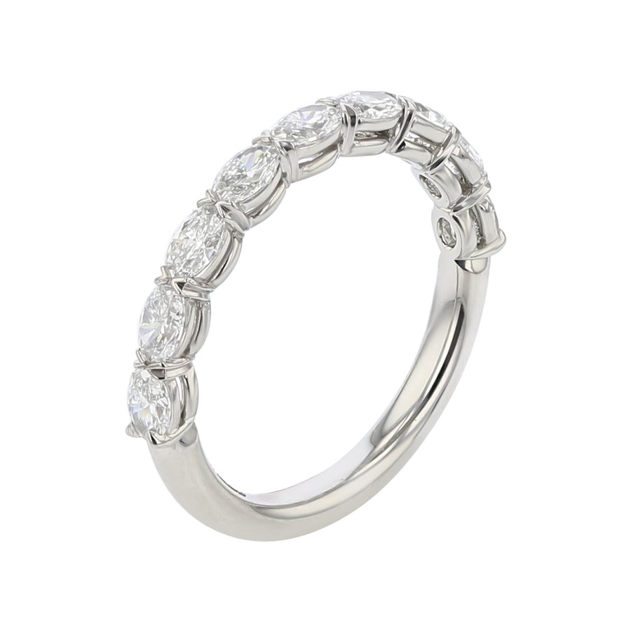 Grand Aire Petite 0.85ct Oval Diamond G/VS Partway Band in Platinum, size 6