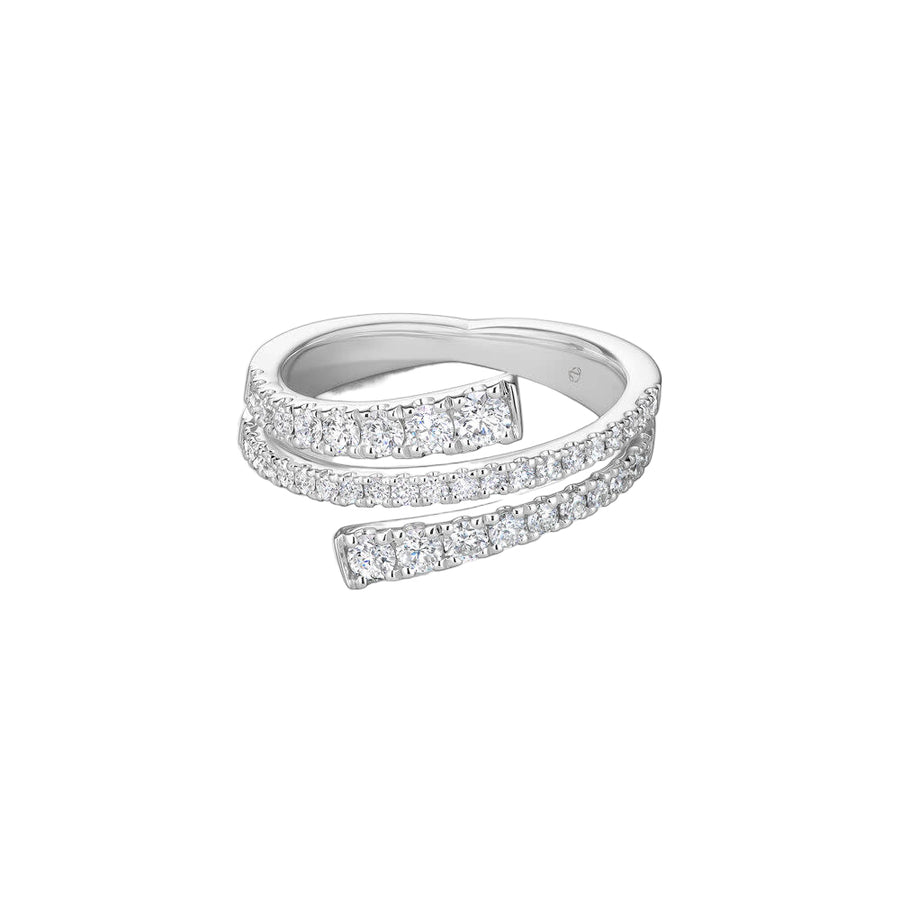 Grace 0.70-0.83ct Diamond Wrap Ring in 18K White Gold, size 6.5