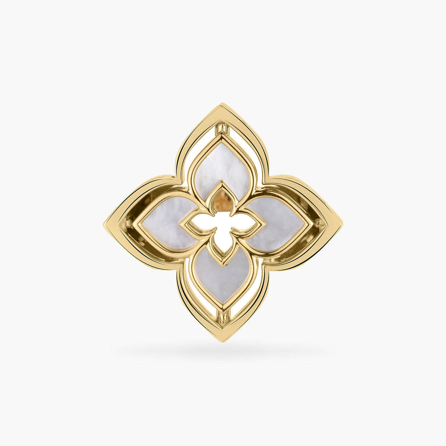 Venetian Princess Diamond Mother of Pearl Pirouette Ring in 18K Yellow Gold