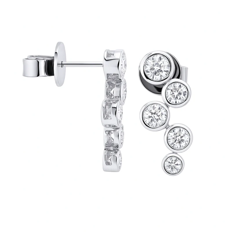 0.87ct Diamond Stud Earrings in 18K White Gold