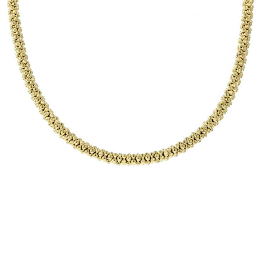 Caviar Gold 4mm Basic Rope Necklace in 18K Yellow Gold, 16in