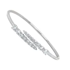Identity 1.05-1.17ct Diamond Bangle Bracelet in 18K White Gold, size 6