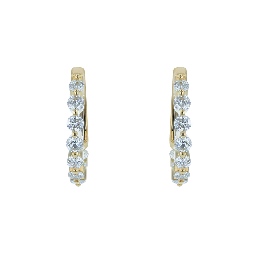 1.00ct Diamond Hoop Earrings in 14K Yellow Gold