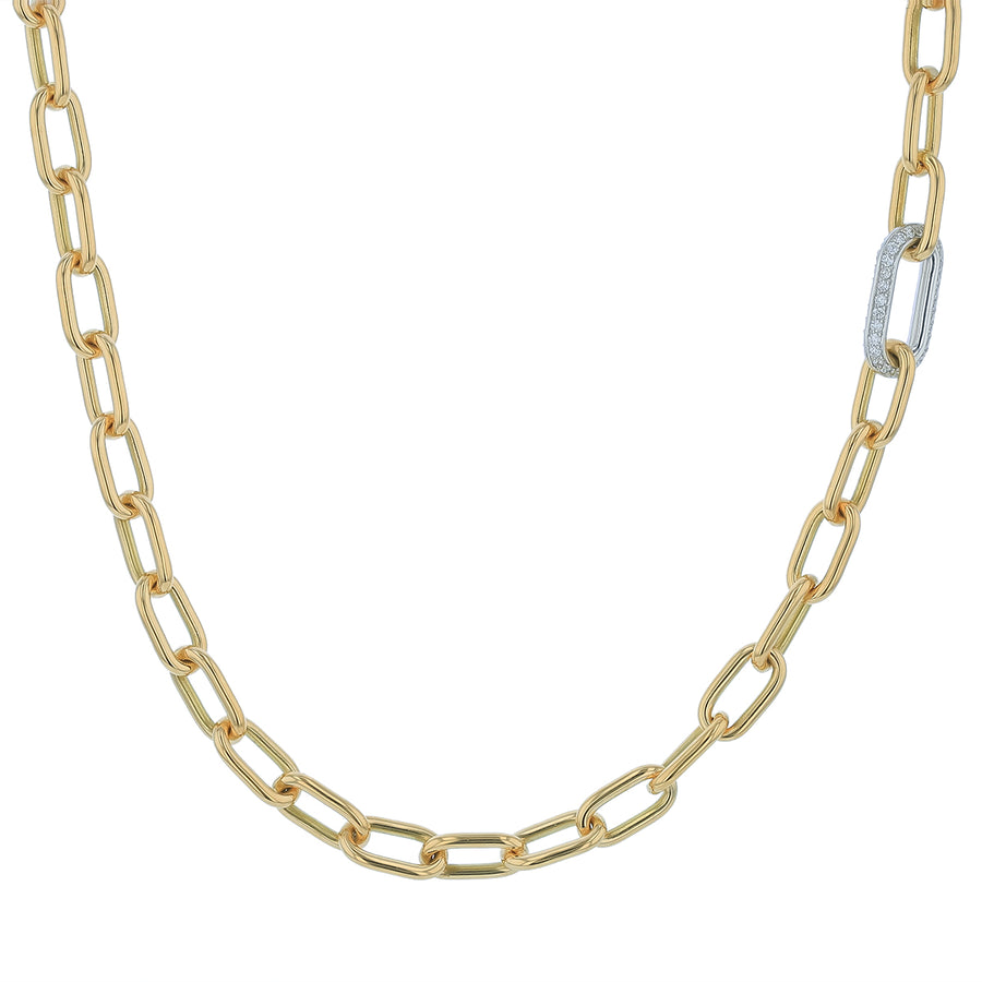 Classic 0.25ct Diamond Chain Necklace in 18K Yellow and White Gold, 17in