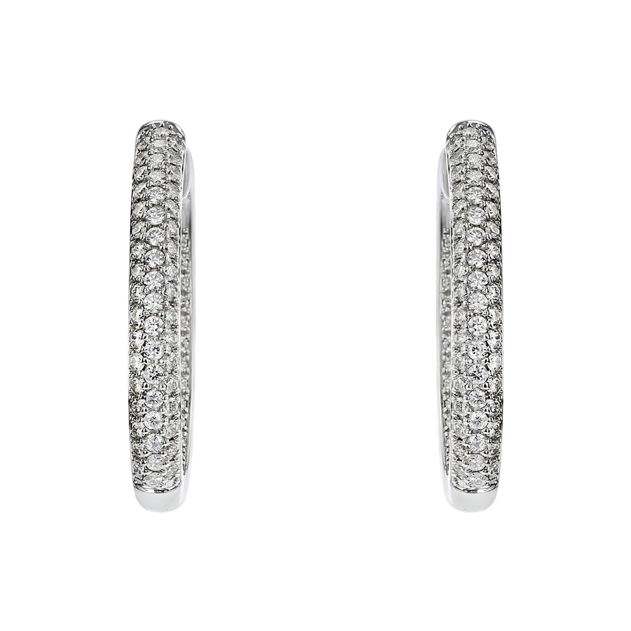 Moonlight Pave Inside-Out Oval Hoop Earrings