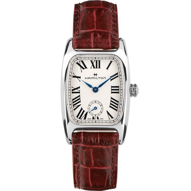 24x27mm American Classic Boulton Quartz Watch with White Dial in Stainless Steel, Strap