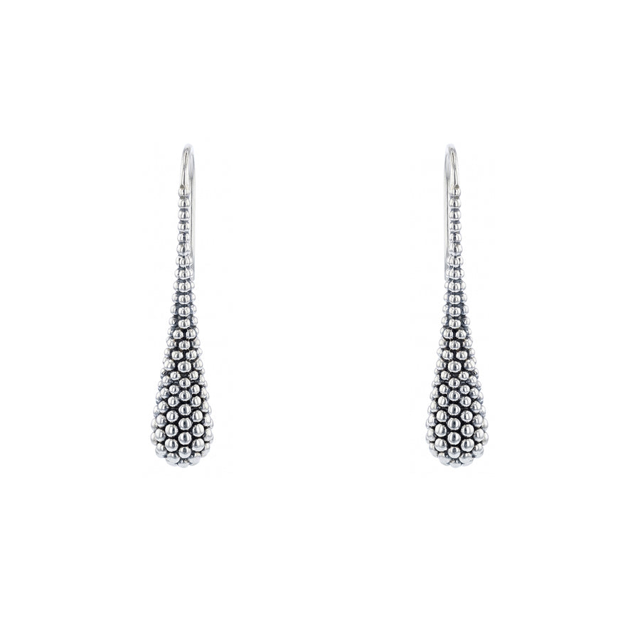 Lagos Caviar Beaded Teardrop Earrings in Sterling Silver