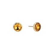 Jaipur Citrine Stud Earrings in 18K Yellow Gold