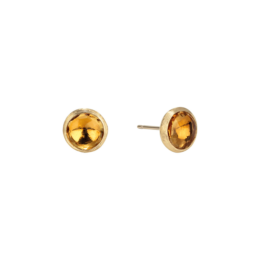 Jaipur Citrine Stud Earrings in 18K Yellow Gold
