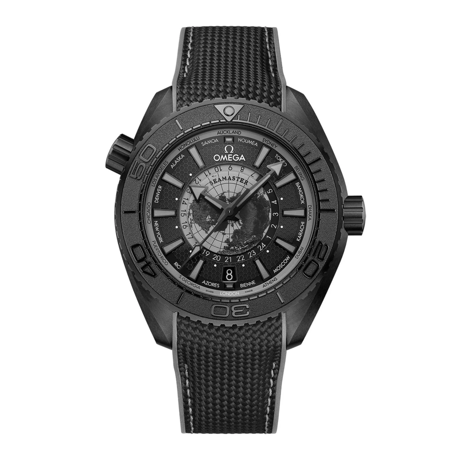 45.5mm Seamaster Planet Ocean 600M Watch with Black Dial in Black Ceramic, Strap