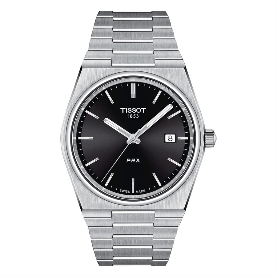 40mm PRX Watch with Black Dial in Stainless Steel, Bracelet