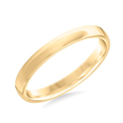 3mm Low Dome Euro Wedding Band in 14K Yellow Gold, size 7