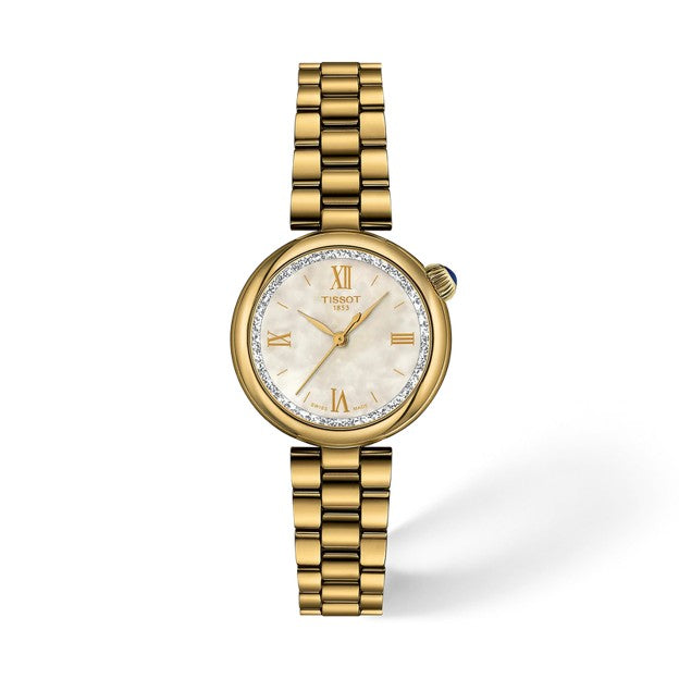 28mm Desir Watch with Mother of Pearl Dial in Stainless Steel with Yellow Gold PVD, Bracelet