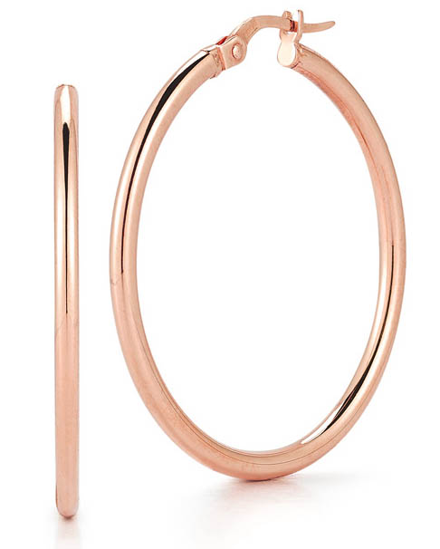 Hoop Earrings in 18K Rose Gold, 35mm