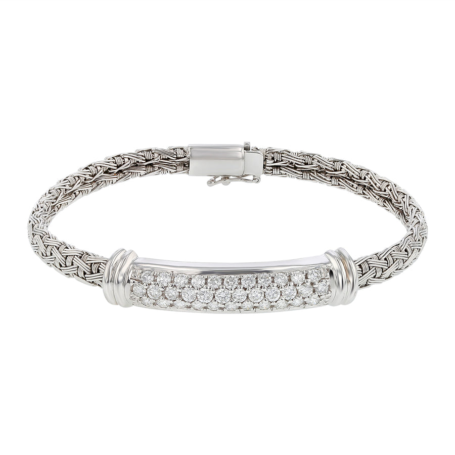 Roberto Coin 1.50ct Diamond Woven Silk Bracelet in 18K White Gold