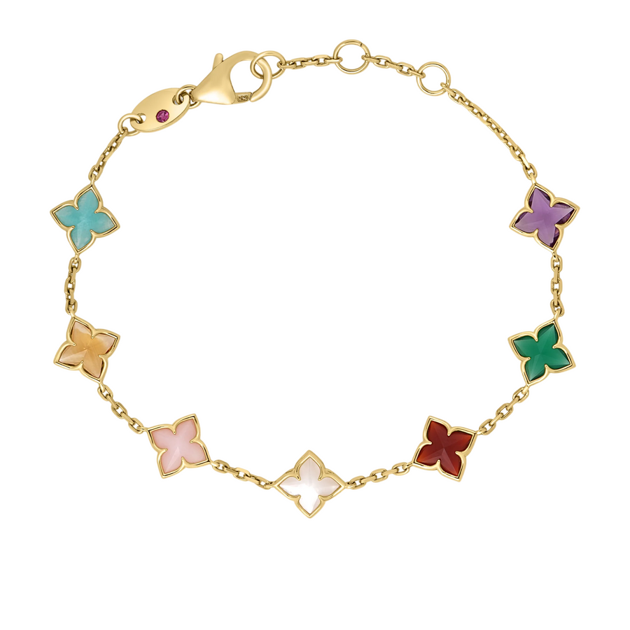 Venetian Princess Carnival Mixed Stone Station Bracelet in 18K Yellow Gold, 7in