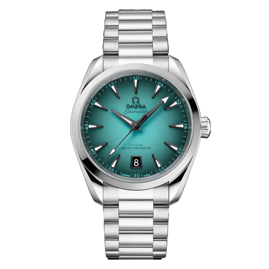 38mm Seamaster Aqua Terra 150M Watch with Turquoise Dial in Stainless Steel, Bracelet