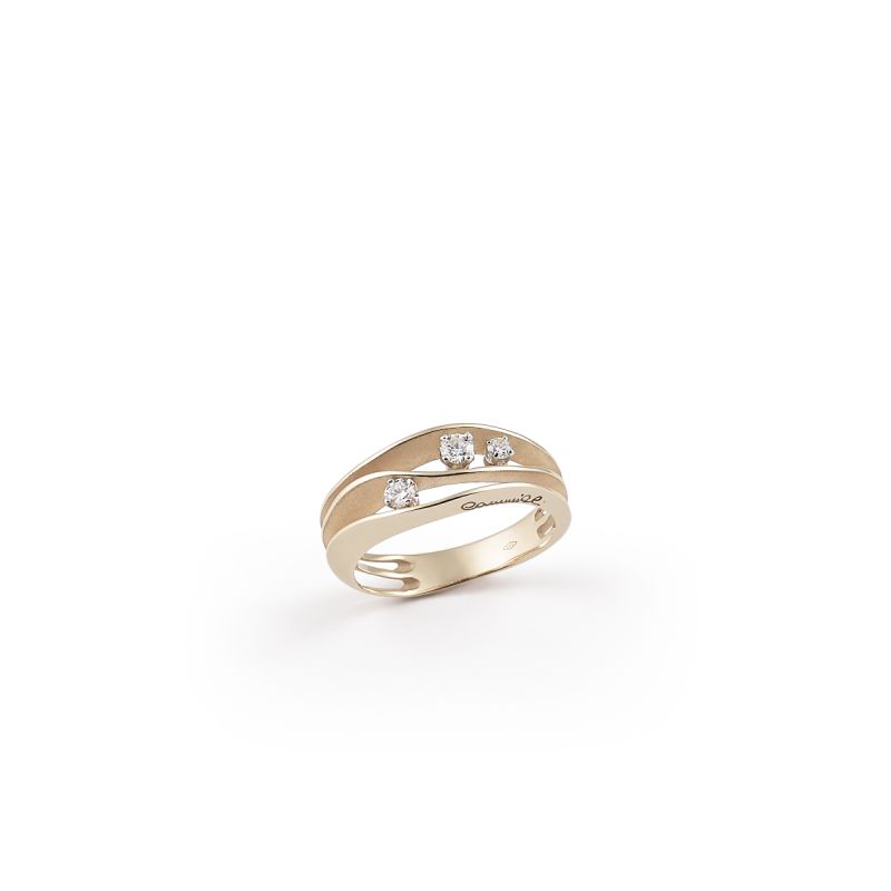 Dune Diamond Ring in 18K Beige Gold, Size 6