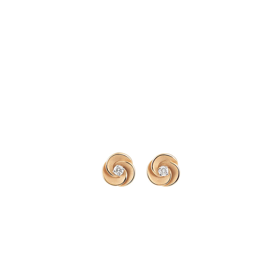 Desert Rose 0.12ct Diamond Stud Earrings in 18K Orange Apricot Gold