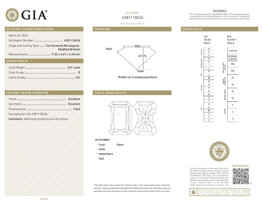 2.51ct Radiant Diamond and 0.55ct Trapezoid and Round Diamond Ring in Platinum