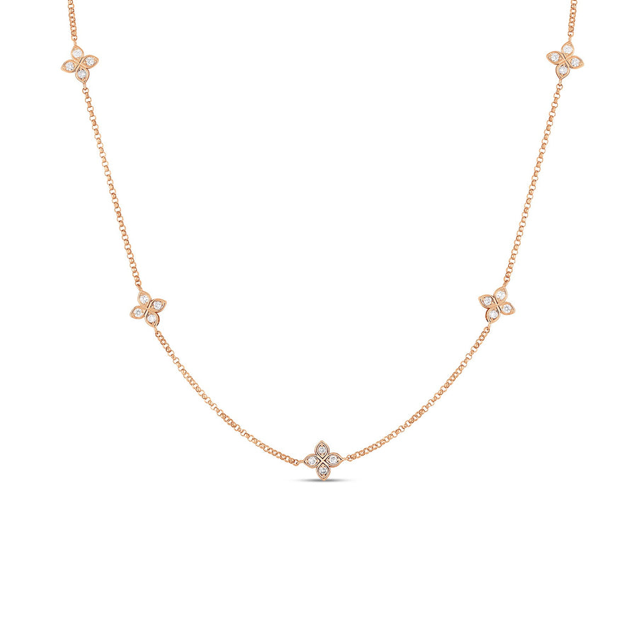 Love by the Inch 0.22ct Diamond Necklace in 18K Rose Gold, 14-17" chain