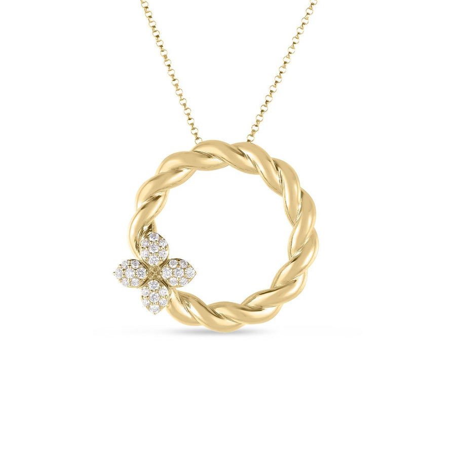Love in Verona 0.30ct Diamond Twist Pendant in 18K White Gold, 17" chain