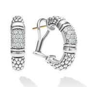 Signature Caviar 0.532ct Diamond J Hoop Earrings in Sterling Silver