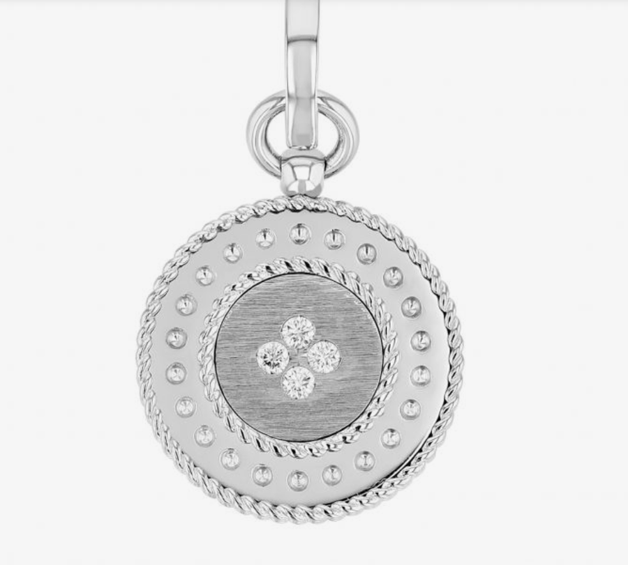 Venetian Princess 0.06ct Diamond Pendant Charm in 18K White Gold