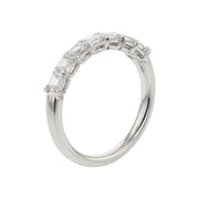 Grand Aire Petite 0.80ct Emerald Cut Diamond Partway Band in Platinum, Size 6