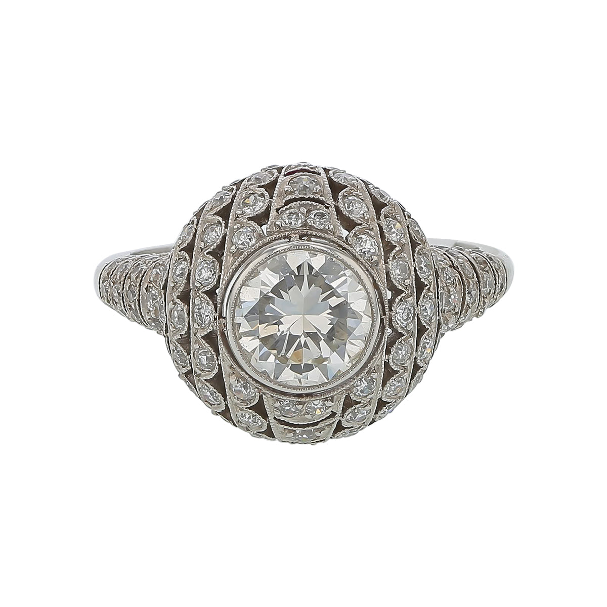 Diamond Hand Made Ring in Platinum, Size 6.5