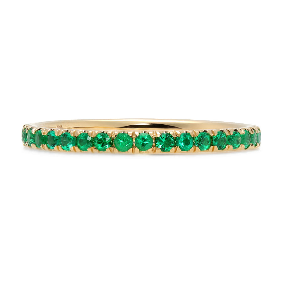 Thread 0.42ct Emerald Ring in 18K Yellow Gold, size 6.5