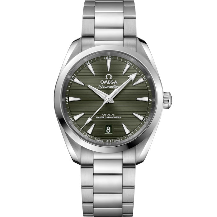 38mm Seamaster Aqua Terra Green Dial Watch in Stainless Steel with Bracelet