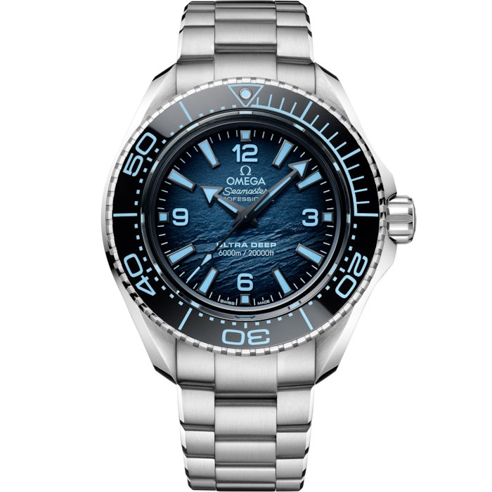 45.5mm Ultra Deep Seamaster Planet Ocean 6000M Watch with Blue Dial in O-Mega Steel, Bracelet