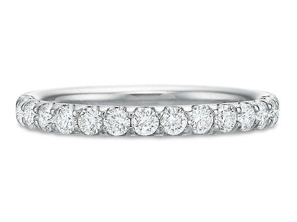 Comfort Fit Diamond Partway Band in 18K White Gold, Size 6
