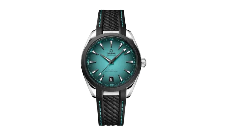 41mm Seamaster Aqua Terra Watch with Turquoise Dial, Strap