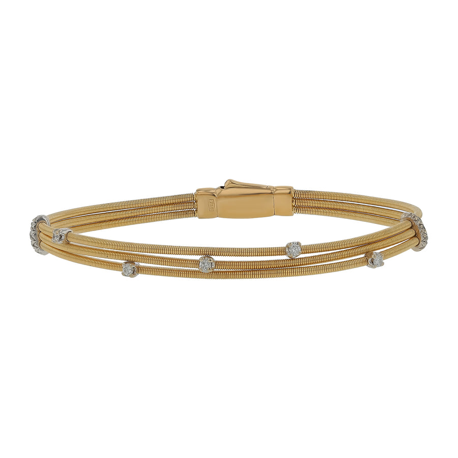 Marco Bicego Marrakech Diamond Triple Strand Bracelet in 18K Yellow Gold