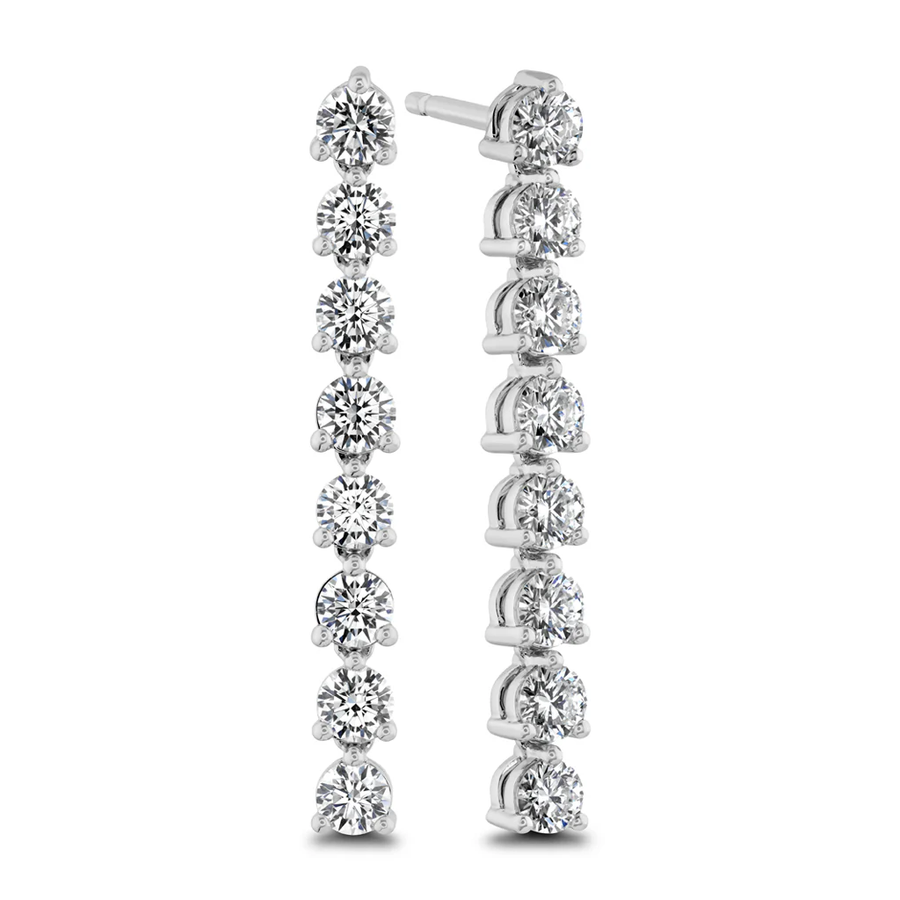 Stiletto 4.20-4.40ct Diamond Drop Earrings in 18K White Gold