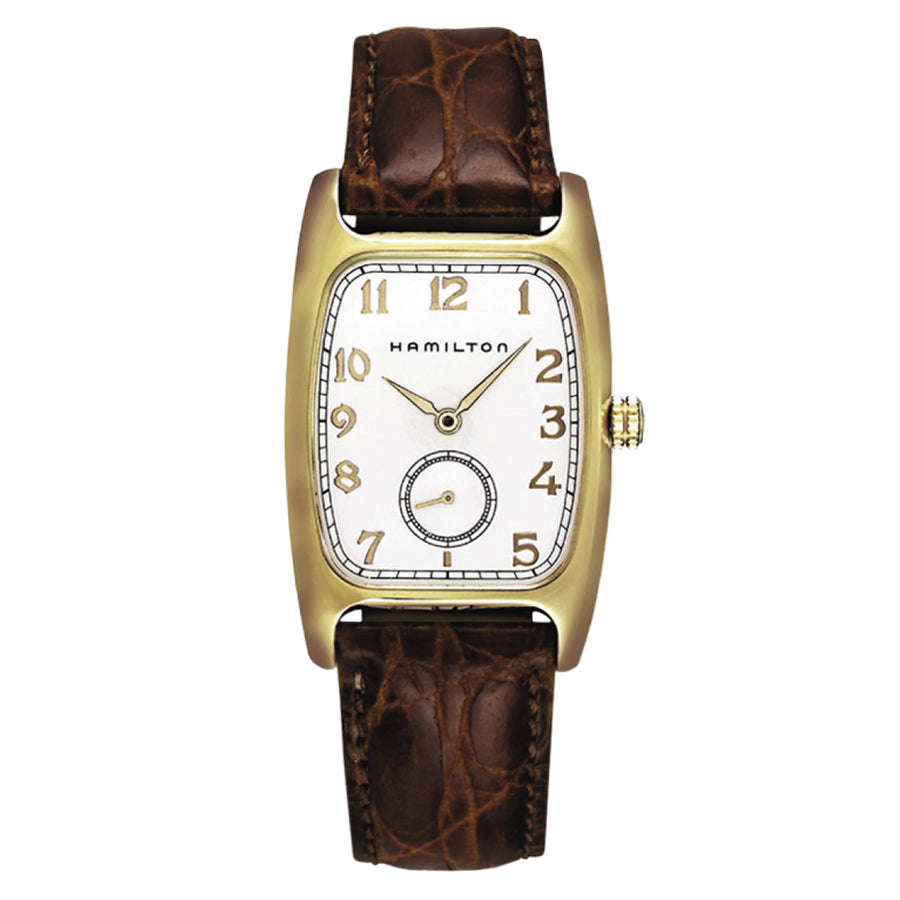 BOULTON 31-27MM WHITE DIAL BROWN STRAP