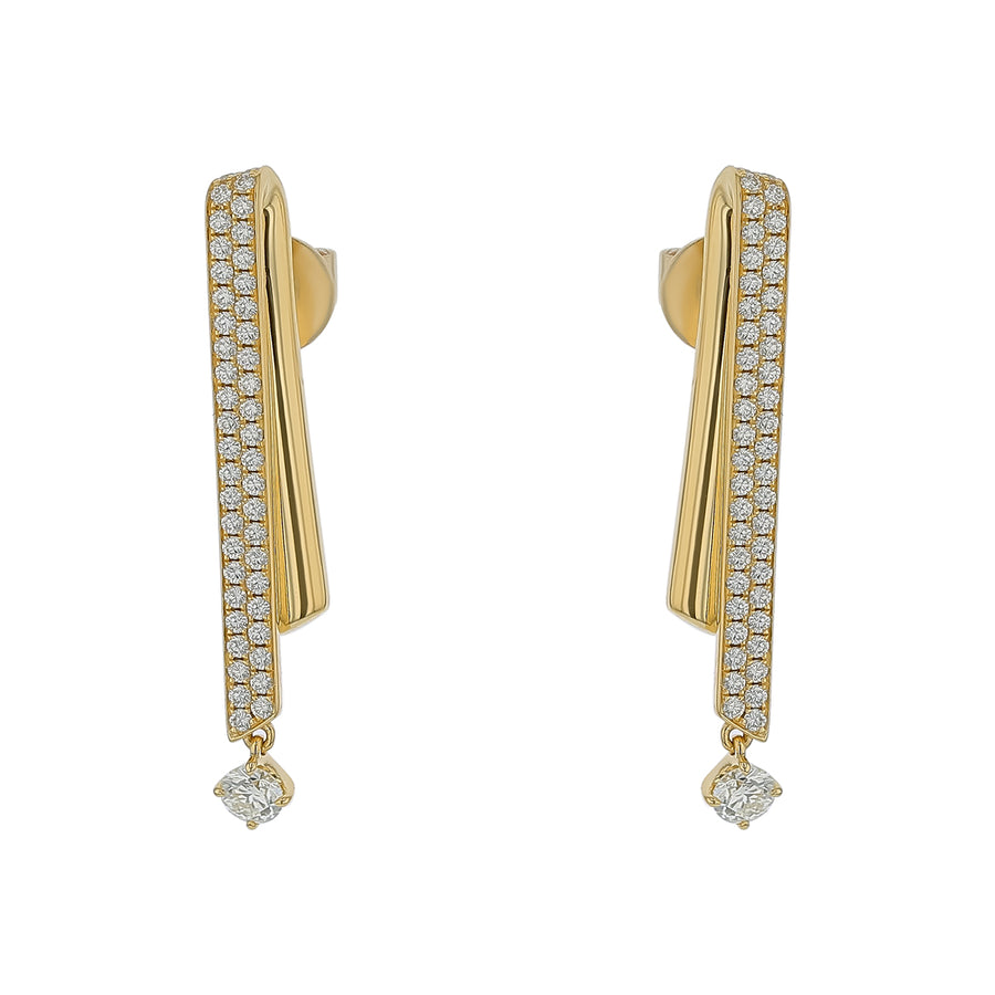 INSIDE/OUT 0.90-1.00ct Diamond Flip Petite Drop Earrings in 18K Yellow Gold