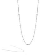 Diamonds by the Inch 0.28Ct Diamond Station Dog Bone Necklace in 18K White Gold, 16"