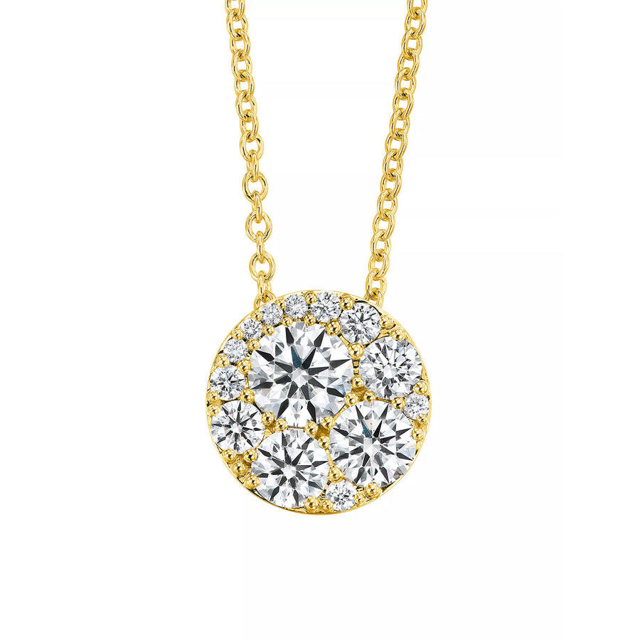 Tessa 0.46-0.56ct Diamond Circle Pendant in 18K Yellow Gold, 18" chain